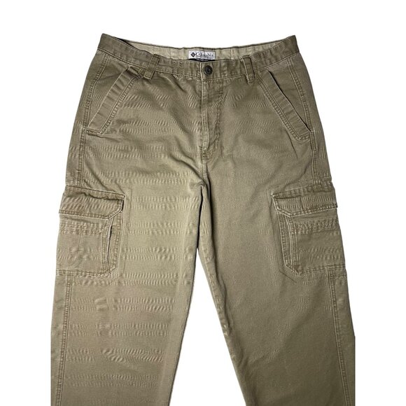Columbia Men' Khaki Tan Cargo Pants Size 34 Relaxed Fit 100% Cotton Durable - Picture 8 of 15